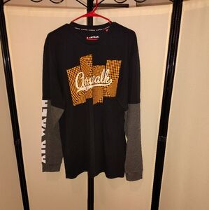 Black and Gray Airealk Long Sleeve Graphic Tee